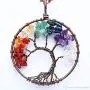 E-clickstore Tree of Life Seven Chakra Pendant Amethyst Rose Quartz Healing Crystal Necklace Gemstone Chakra Jewelry with 7 chakra in Copper Wire E-clickstore Tree of Life Seven Chakra Pendant Amethyst Rose Quartz Healing Crystal Necklace Gemstone Chakra Jewelry with 7 chakra in Copper Wire