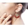 NOVICA Hand Crocheted Carnelian and Quartz Earrings with .925 Sterling Silver Hooks, Orange Lanna
