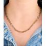 Barzel 18k Gold Plated 6MM Diamond Cut Flat Marina/Mariner Link Chain Necklace for Men, Women & Teens