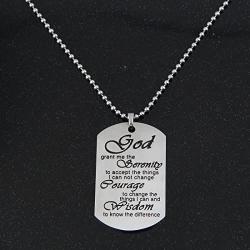 Zuo Bao Meaningful Words Hand Stamped Stainless Steel Dog Tag Pendant Necklace Inspirational Gifts