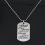 Zuo Bao Meaningful Words Hand Stamped Stainless Steel Dog Tag Pendant Necklace Inspirational Gifts