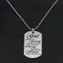 Zuo Bao Meaningful Words Hand Stamped Stainless Steel Dog Tag Pendant Necklace Inspirational Gifts
