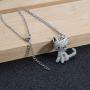 SXNK7 Cat Necklace Silver Tone Sparkly Rainbow Crystal Cat Necklace Cat Pendant Necklace Jewelry for Women Teen Girls Kids Cat Lover Gifts (color new2)