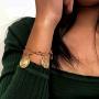 Bohend Fashion Layered Bracelets Gold Coins Adjustable Hand Chain Multilayered Metallic Bracelet Jewelry for Women and Girls (coin)