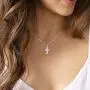 Anloo Diamond Cross Crucifix Chocker Pendant Necklace for Girls,Simple Silver Gold Plated Necklace with Nice Gifts Jewelry Bag Anloo Diamond Cross Crucifix Chocker Pendant Necklace for Girls,Simple Silver Gold Plated Necklace with Nice Gifts Jewelry Bag