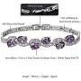 RIZILIA Tennis Bracelet & Oval Cut CZ [6 Colors available] in White Gold Plated, 7''