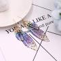 BELLA-Bee Butterfly Wing Drop Dangle Earrings Gold Plated Crystal Rhinestone for women girls wedding Jewelry