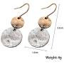 Gmillions Disc Dangle Drop Earrings Long Hoops Geometric Round Curved Filled Everyday Jewelry for Women