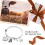 Funny Cow Gift Just A Girl Who Loves Cow Keychain Bracelet Cow Jewelry Cow Lover Gifts