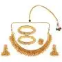Efulgenz Indian Bollywood 14 K Gold Plated Faux Pearl Bead Bridal Choker Necklace Earrings Bracelet Bangles Ring Jewelry Set
