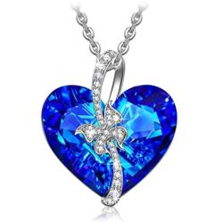 QIANSE Necklaces Gifts for Women Heart of The Ocean Necklaces for Women with Crystals Jewelry for Women for Grandma Gifts for Mom Gifts Teen Girl Gifts Gifts Birthday Gifts