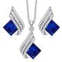 CDE S925 Sterling Silver Necklace Set Mothers Day Jewelry Gifts Pendant Necklace and Earrings Set ELF Necklace for Women Wife Mom