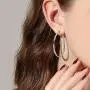 Hammered Hoop Earrings for Women, Lightweight Thin Hoop Earrings Big Large Oval Oblong Ear Rings, Silver Hammered Hoop Earrings for Women, Lightweight Thin Hoop Earrings Big Large Oval Oblong Ear Rings, Silver