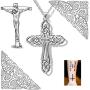 Besilver Celtic Triskele Lion of Judah Magen David Star Pendant Necklace for Men Woment Sterling Silver Celtic Cross Jeuse Faith Religious Amulet Jewelry