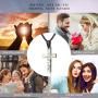MPRAINBOW Cross Necklace for Men - Stainless Steel Cross Pendant Necklaces for Men and Women Personalized Simple Cross Pendant Gold Silver Black Cross Necklace Jewelry Gifts, 24 Inches Chain