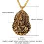 U7 Men Women Buddha Necklace Yogi Jewelry Buddhism Pilgrimage Gift Stainless Steel Guanyin/Gotama Siddhattha Head & Praying Hand Pendant Necklace