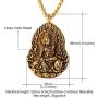 U7 Men Women Buddha Necklace Yogi Jewelry Buddhism Pilgrimage Gift Stainless Steel Guanyin/Gotama Siddhattha Head & Praying Hand Pendant Necklace