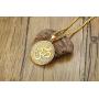 Mens Buddha Namaste Ohm Om Aum Sanskrit Symbol Medallion Pendant Necklace with CZ,Hindu Yoga Jewelry