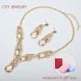 CSY Luxury Austrian Crystal Necklace Earrings Rhinestone Bridal Wedding Party Costume Jewelry Sets for Brides Bridesmaids Women