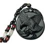 100% Pure Natural Obsidian Pendant Necklace Obsidian Crystal Pendant Necklace Pattern with Bead Chain for Men or Women