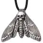 HAQUIL Skull Jewelry Alloy Skull Deaths-Head Hawkmoth Pendant Necklace with Leather Cord for Women and Girls, 19.8''