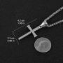 HZMAN Antique Nail Cross Stainless Steel Pendants Christian Necklace (Silver)