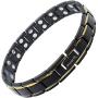 MagnetRX® Ultra Strength Magnetic Therapy Bracelet - Arthritis Pain Relief & Carpal Tunnel - Adjustable Length Magnetic Bracelets for Men (Black & Gold)