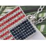Alilang American Flag Jewelry Red Blue Crystal Rhinestones Necklace Pendant