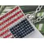 Alilang American Flag Jewelry Red Blue Crystal Rhinestones Necklace Pendant