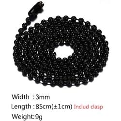 SINLEO Titanium Stainless Steel Small Beads Ball Chain Necklace for Men Women 18-38 Inches Silver Black Gold
