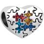 LovelyJewelry Puzzle Awareness Beads Heart for Bracelet Autism Charms