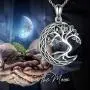 VENACOLY Tree of Life Necklace Moon Necklace Sterling Silver Family Tree Pendant Celtic Jewelry for Women Men