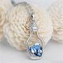 KEPKGO Love Heart Crystal Pendant Necklace with Unique Bottle Shape Valentines Day Jewelry Gifts for Womens Girls