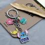 Funny Stitch Gift Lilo & Stitch Inspired Gift Hibiscus Flower Jewelry Stitch Keychain Touch Me and I Will Bite You Hawaiian Trip Gift
