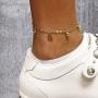 Verona Jewelers 14K Gold Plated Stainless Steel Charm Anklets for Women Girls, Dainty Foot Jewelry, Fashion Accessories and Gadgets, Summer Beach 10 Inch Ankle Bracelets, Cute Chain Link Anklet