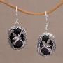 NOVICA Onyx .925 Sterling Silver Dangle Earrings Natures Freedom