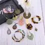 FUNRUN JEWELRY 16 Pairs Acrylic Earrings for Women Resin Hoop Earring Bohemian Statement Vintage National Style Hollow Dangle Earrings