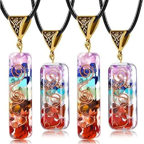 Yaomiao Orgone 7 Chakra Stones Necklace Gemstone Energy Healing Crystal Pendant Generator Emotional Body Purification Pendant with Adjustable Cord for EMF Protection and Spiritual Healing Yaomiao Orgone 7 Chakra Stones Necklace Gemstone Energy Healing Crystal Pendant Generator Emotional Body Purification Pendant with Adjustable Cord for EMF Protection and Spiritual Healing