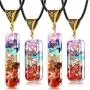 Yaomiao Orgone 7 Chakra Stones Necklace Gemstone Energy Healing Crystal Pendant Generator Emotional Body Purification Pendant with Adjustable Cord for EMF Protection and Spiritual Healing Yaomiao Orgone 7 Chakra Stones Necklace Gemstone Energy Healing Crystal Pendant Generator Emotional Body Purification Pendant with Adjustable Cord for EMF Protection and Spiritual Healing