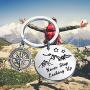WSNANG Adventure Gift Never Stop Looking Up Keychain Mountains Keychain Outdoor Lovers Mountains Gift for Hiker Backpacker Nature Lover