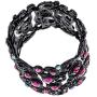 YACQ Womens Flower Stretch Cuff Bracelet fit Wrist Size 6-1/2 to 7-1/2 Inch - Comfortable Elastic Band & Floral Pattern Crystal Jewelry - Lead & Nickle Free - Halloween Costume Outfit