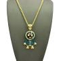 Shiny Jewelers USA Mens Iced Out Gold Silver Eskimo Pendant Box, Rope Cuban Link Chain Necklace