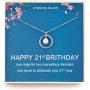 21st Birthday Gifts, Sterling Silver Necklace, Two Rings and One Gem for 21 Year Old Girl, Jewelry Gift Idea