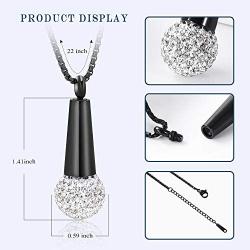 zeqingjw Microphone Cremation Jewelry for Ashes Urn Pendant Necklace with Crystal Stainless Steel Keepsake Memorial Ash Jewelry