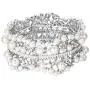 EVER FAITH Austrian Crystal Simulated Pearl Bridal Flower Stretch Bracelet Clear Silver-Tone EVER FAITH Austrian Crystal Simulated Pearl Bridal Flower Stretch Bracelet Clear Silver-Tone