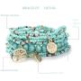 CASSIECA 6 Sets Bohemian Stackable Bracelets for Women Multilayered Stretch Bead Bracelet Set Boho Bangles Multicolor Fashion Jewelry