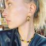 HAIAISO 14K Gold Plated Chunky Open Hoop Earrings - Thick Gold 5MM Lightweight Loop Earrings for Women Girls Gifts