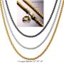 U7 Men Personalized Punk Necklace Jewelry Stainless Steel 18K Gold Plated Rock Army Style Cool Pendant with, Chain 22''