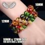 EagleWings 2-Piece 5 Elements Prosperity Feng Shui Mantra Bracelets 10mm and 12mm with Gift Boxes | Yin-Yang | Attracts Love, Wealth, Luck, Health, Blessings & Protection | for Men Women & Kids