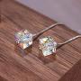 Cat Eye Jewels S925 Sterling Silver Swarovski Elements Crystal Dangle Stud Earrings for Women Girls